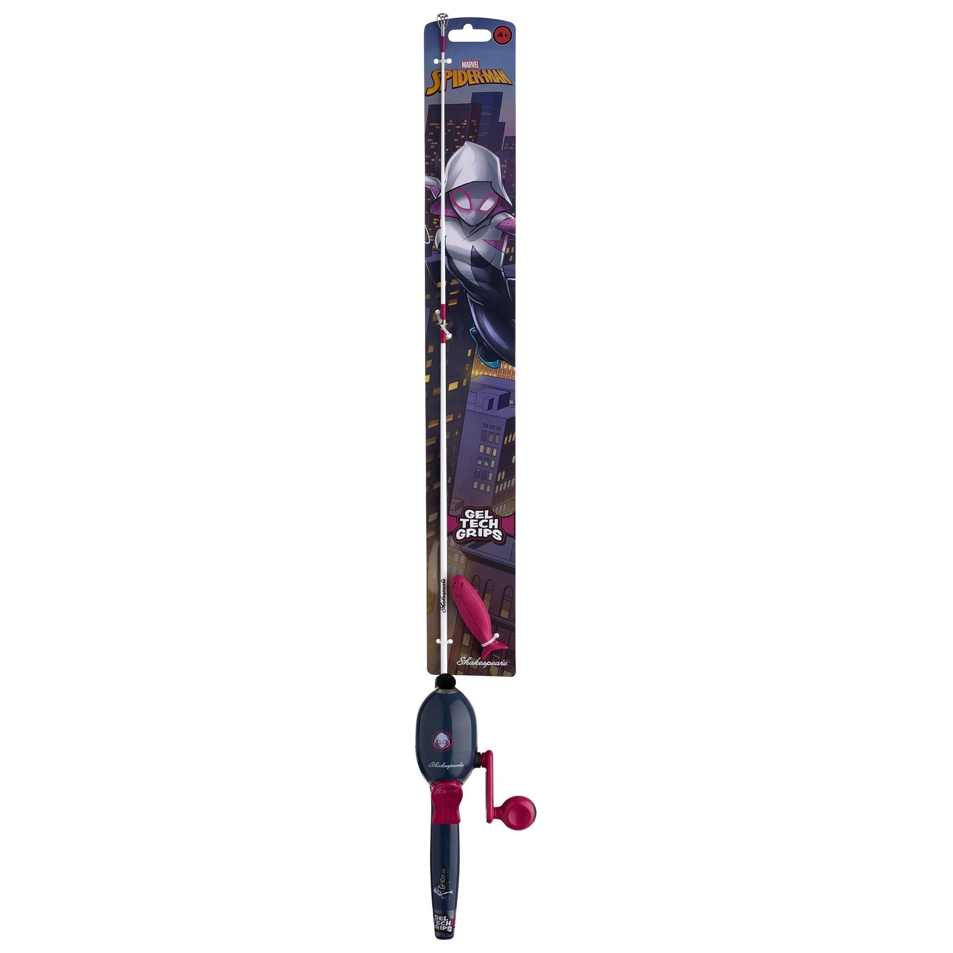 beginner fishing rod combo Shakespeare Marvel Ghost Spider Beginner Kit