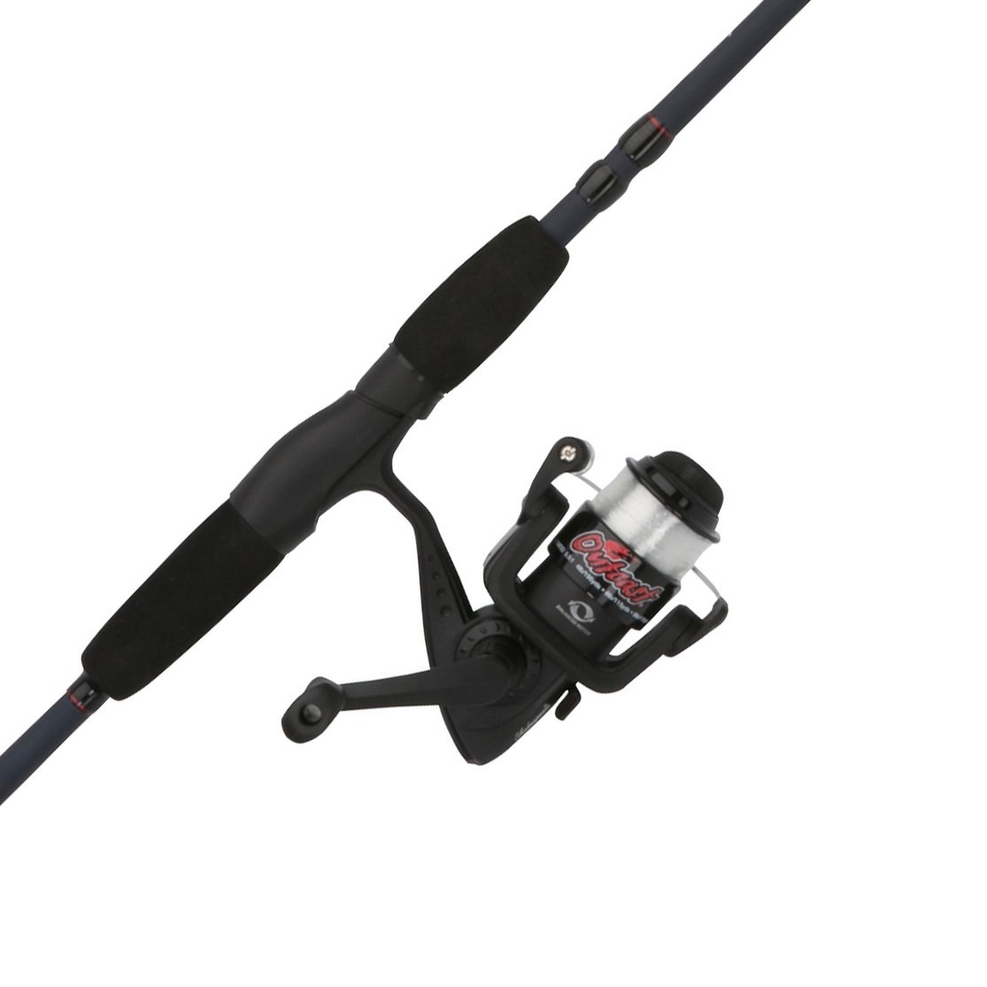 black and red fishing pole Shakespeare Outcast Spinning Combo